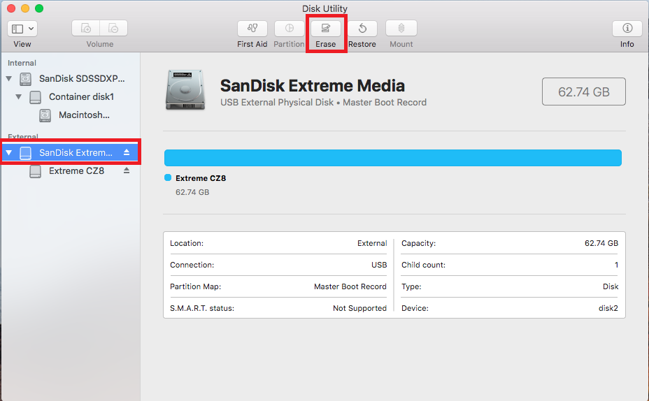 format sandisk for mac using windows 10